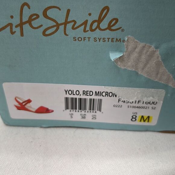 Life Stride Yolo Sandals- Red Fabric- Size 8 M- NIB - Picture 7 of 7